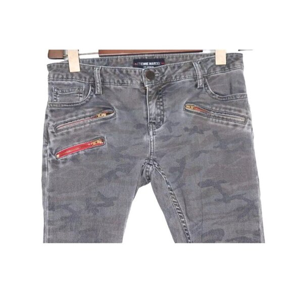 Etienne Marcel Women's 27 Multicolor Camo Zip Moto Skinny Jeans 100% Cotton - Picture 3 of 8